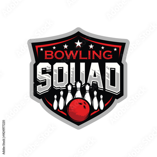 Bowling Emblem Logo design vector