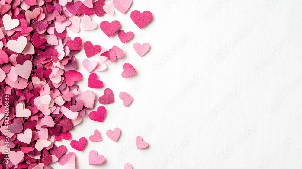 Pink Hearts on White Background for Card Design Pink Hearts on White Background for Card Design
