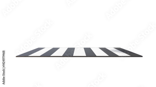 Pedestrian crossing painted monochrome pattern on black background render