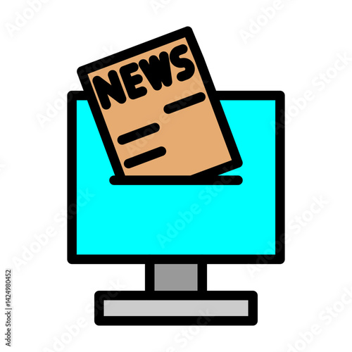 Digital News Feed Vector Filled Icon Design
