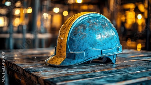 Vintage Blue Hard Hat: Construction Safety Gear