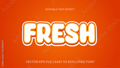 Fresh Cartoon Style 3D Bold Text Effect