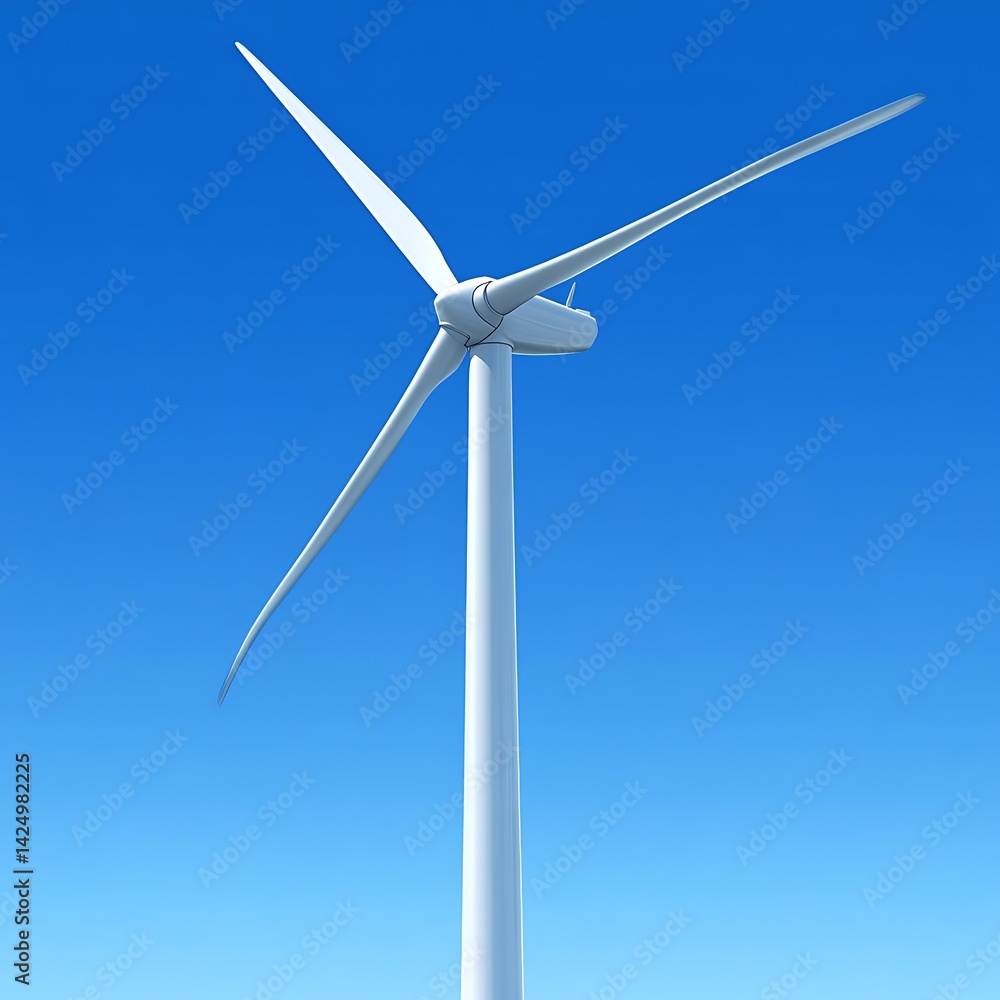 Modern wind turbine against a clear blue sky (1) Modern wind turbine against a clear blue sky (1)
