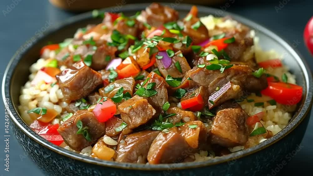 Hearty beef and rice bowl Hearty beef and rice bowl