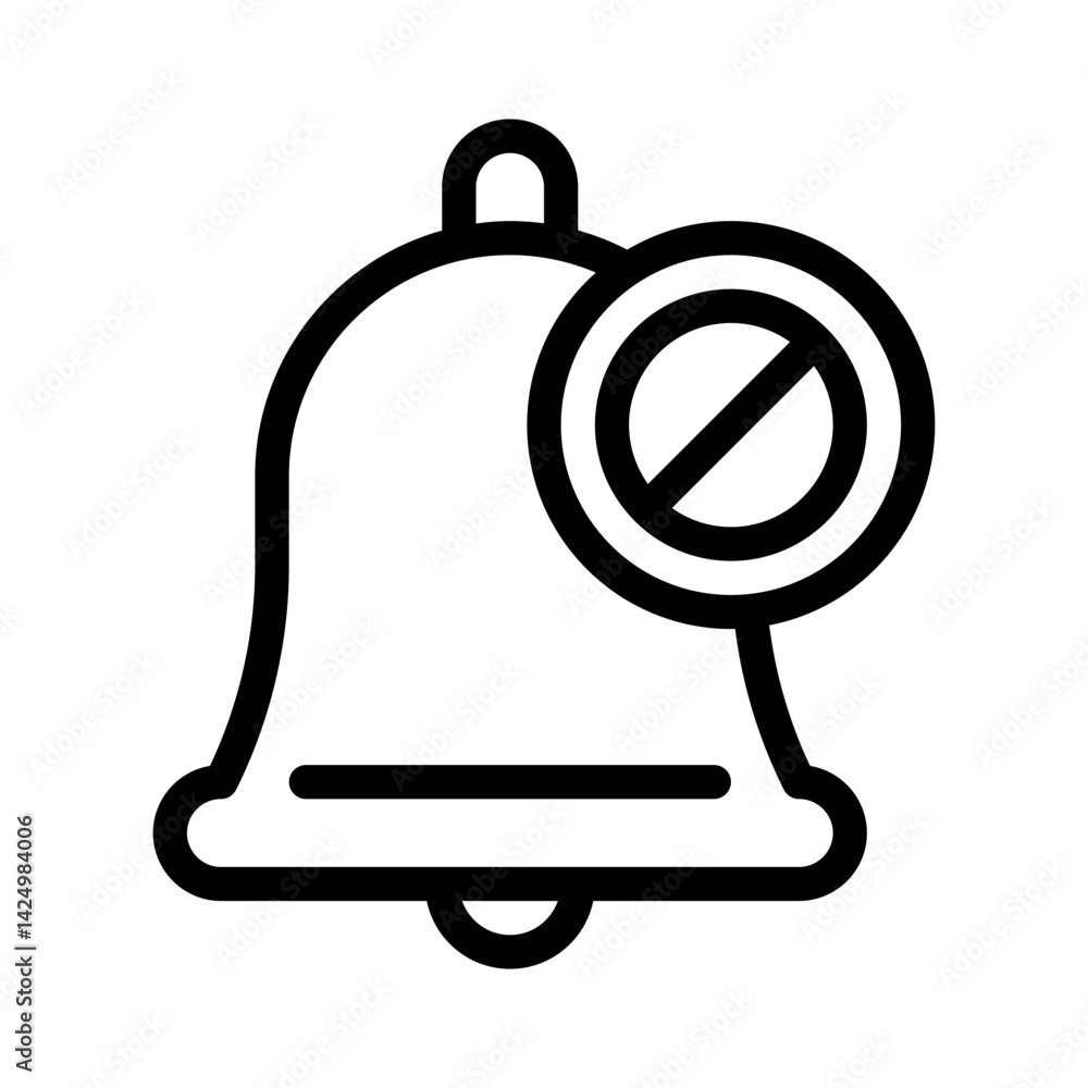 Obraz premium muted bell line icon