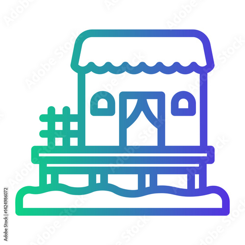 beach Line Gradient Icon