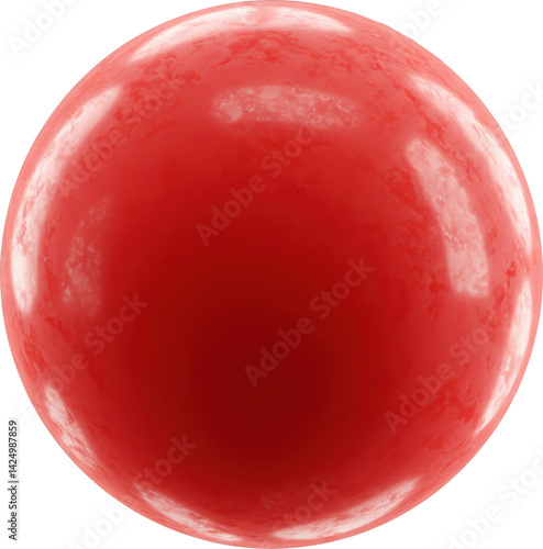 Obraz na płótnie Shiny textured red sphere on transparent background w salonie