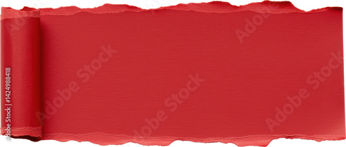 Obraz na płótnie Red torn paper with curled edge w salonie