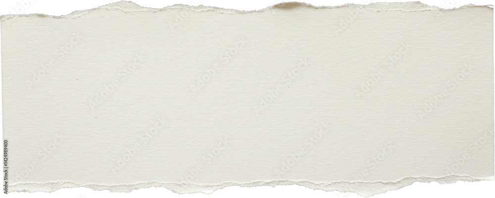 Torn off white paper with rough edges