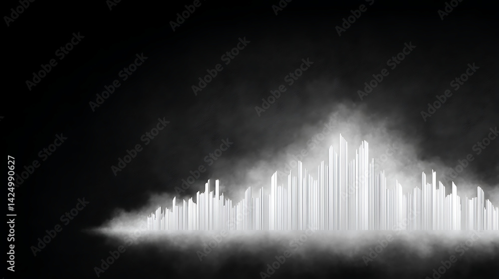 Fototapeta premium Dark grainy banner background white black gradient abstract poster header cover backdrop design, glowing noise texture effect