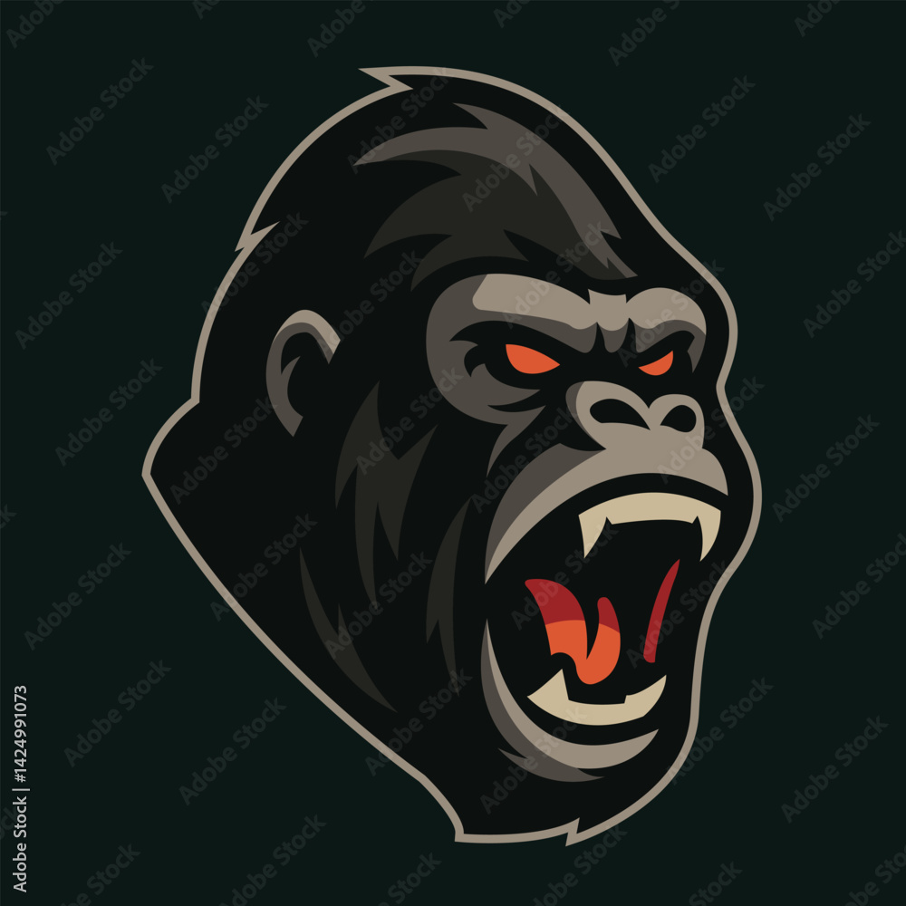 Gorilla Head Mascot Vector Logo Gorilla Head Mascot Vector Logo