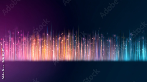 Wallpaper Mural Grainy abstract background, noisy color gradient purple green blue pink vibrant glowing shape on black backdrop, dark banner poster header cover wallpaper design Torontodigital.ca
