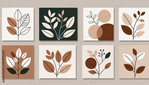 Botanical_Wall_Art_Set_of_8_Abstract_Leaf_Illustrations_Minimalist_Plant_Prints_Modern_Home_Decor_Earth_Tones_Artwork_Square_Format_Digital_Download