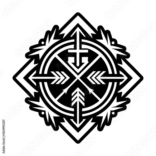 фотографія A solid style icon of arrow pathway symbol