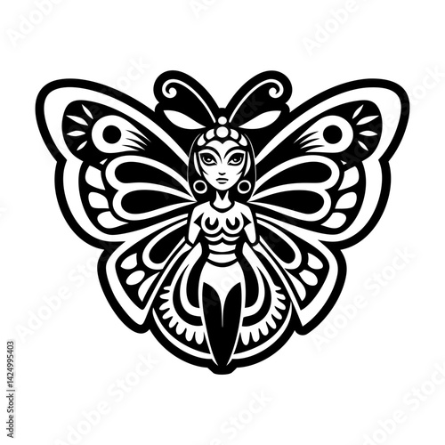 A filled style icon of hopi butterfly symbol