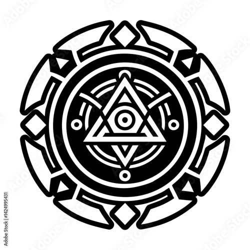 A filled style icon of hopi circle symbol