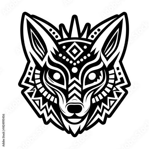 A solid style icon of coyote trickster symbol