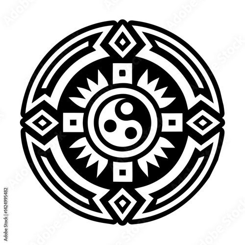 Cuadro en lienzo A filled style icon of dual spirit symbol