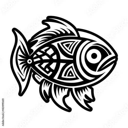 A filled style icon of hopi fish symbol