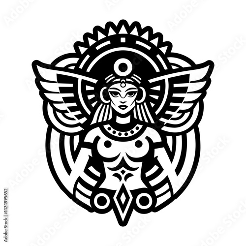 A glyph style icon of hopi goddess symbol