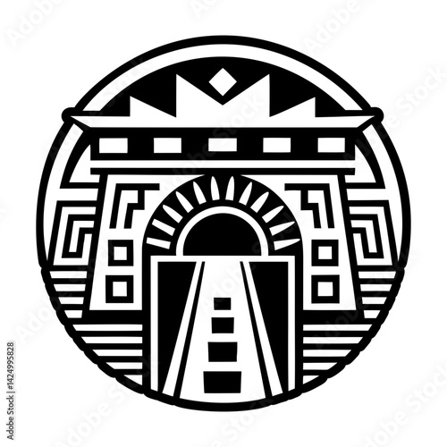 A glyph style icon of hopi entrance symbol