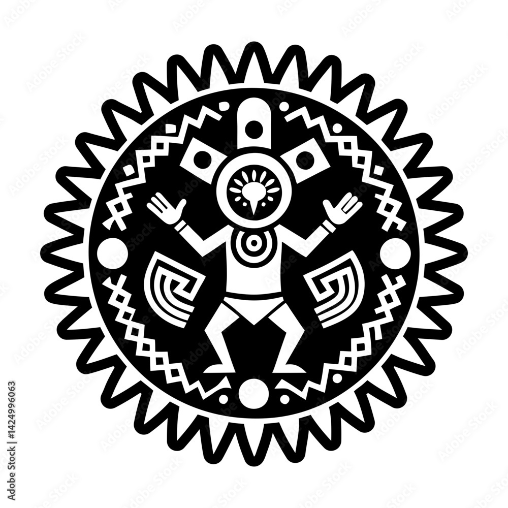 A solid style icon of ritual dance symbol A solid style icon of ritual dance symbol