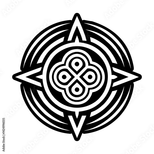 A glyph style icon of hopi rainbow symbol