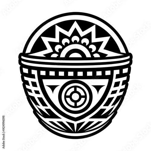 A glyph style icon of hopi basket tattoo