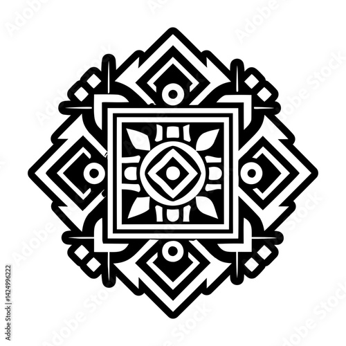 A filled style icon of square hopi symbol