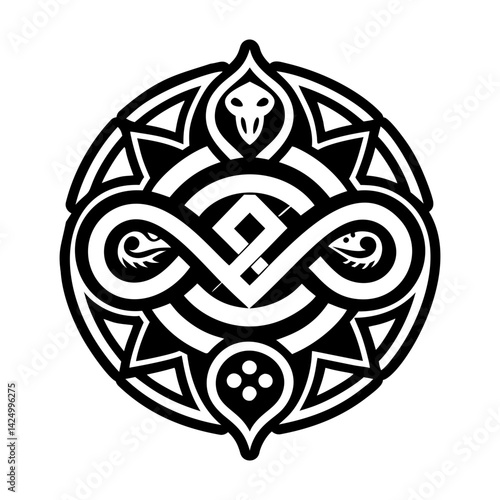 фотографія A filled style icon of snake symbol tattoo