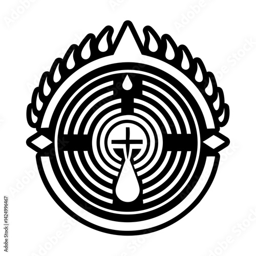 A glyph style icon of native tattoo