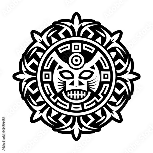 A filled style icon of hopi painting tattoo