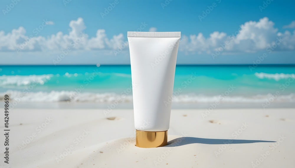 White Tube on Beach, Bright Day White Tube on Beach, Bright Day