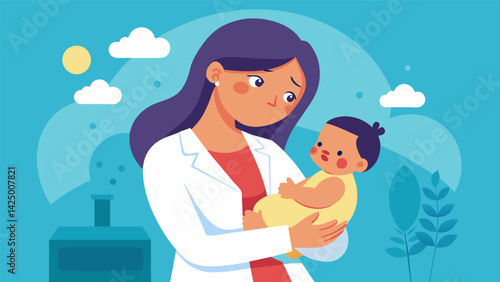 mother holding her newborn baby feeling nothing but overwhelming guilt and sadness instead of the joy she expected. Her doctor discusses the.