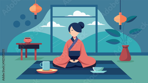A moment of stillness as the tea ceremony comes to an end leaving a sense of calm and clarity in its wake..