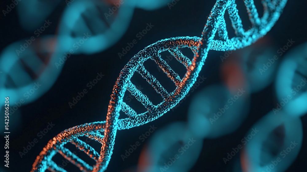 Microscopic View of DNA Double Helix Genetic Code Scientific Research Biomedical Background Microscopic View of DNA Double Helix Genetic Code Scientific Research Biomedical Background