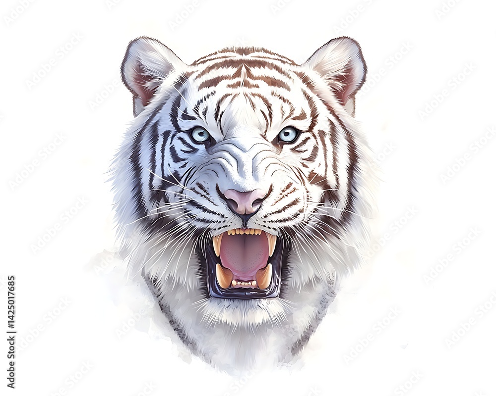 Obraz premium White Tiger Portrait