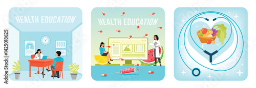Doctor discussing health education.Online health education.Healthy living, Health education