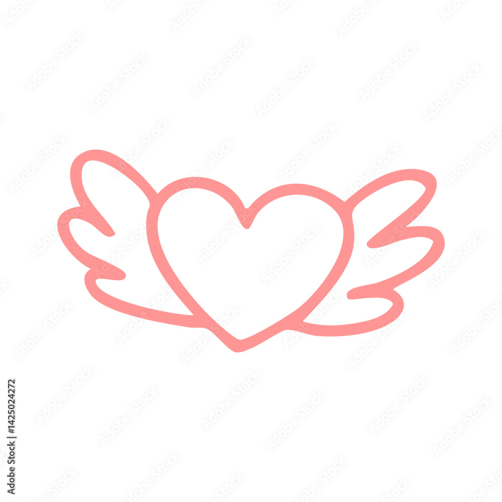 heart with wings illustration heart with wings illustration