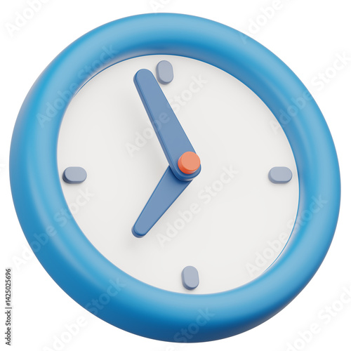 Skyblue clock 3d render illustration image