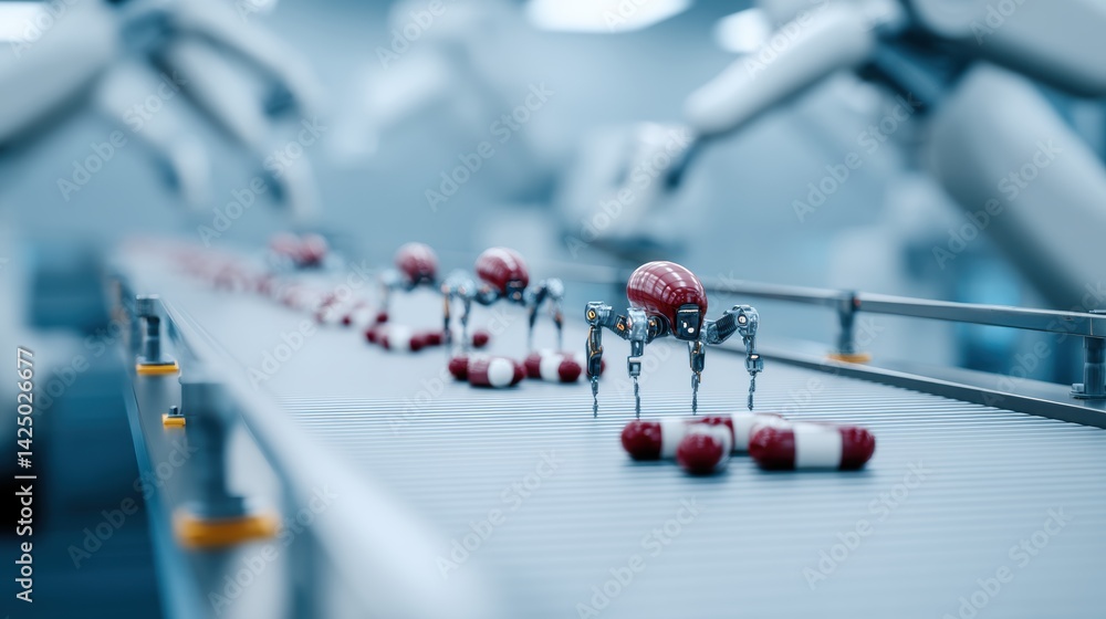 custom made wallpaper toronto digitalPill Manufacturing Automation Robotic Spider Inspection System Modern Pharmaceutical Factory Assembly Line