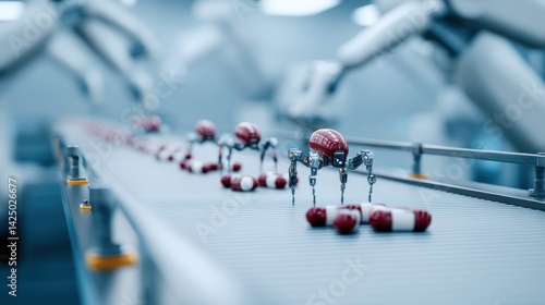 Wallpaper Mural Pill Manufacturing Automation Robotic Spider Inspection System Modern Pharmaceutical Factory Assembly Line Torontodigital.ca