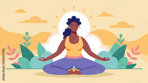 A person of color finding empowerment and healing in a body positivity yoga retreat that centers on bodypositive and culturally inclusive practices..