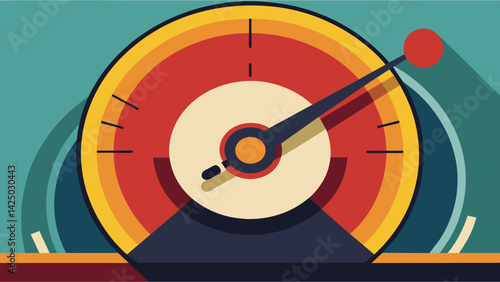 A closeup photo of a stylus gauge being used to check the pressure on the record needle. Vector illustration