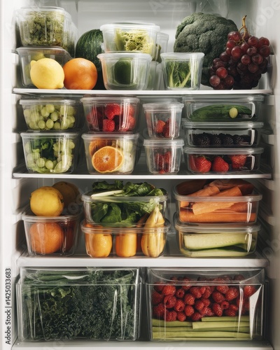 Wallpaper Mural Organized Fridge Filled with Fresh Fruits Vegetables Promoting Healthy Lifestyle and Nutrition Torontodigital.ca