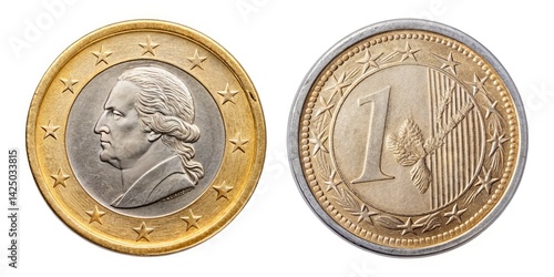 Wallpaper Mural Euro Dollar Coin Architectural Photography: Macro Shot, Close-up, Currency Exchange, Money, Finance, Wealth Torontodigital.ca