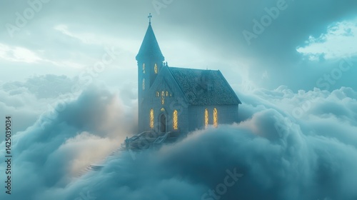 Wallpaper Mural Ethereal spire above cloudscape Torontodigital.ca