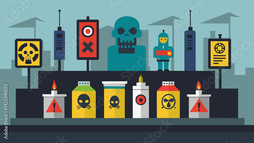 A row of stands display a variety of fearbased products from selfdefense gadgets to doomsday preparation kits all aimed at instilling a sense of.
