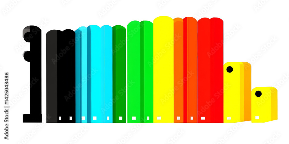 Fototapeta premium Abstract Illustration Of Colorful Geometric Shapes On Black Background