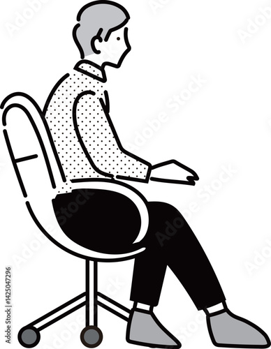 イスに座っている男性のイラスト